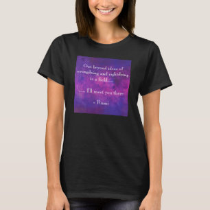 Inspirerend Rumi Quote over Paars Abstract T-shirt