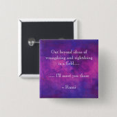 Inspirerend Rumi Quote over Paars Abstract Vierkante Button 5,1 Cm (Voorkant /achterkant)