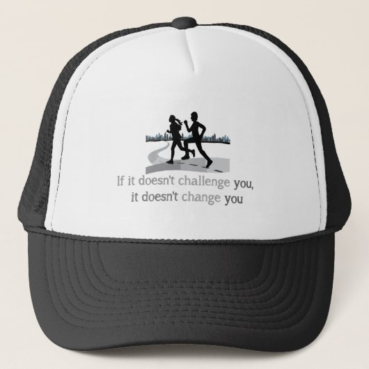 Inspirerend Runner Quote Challenge U Trucker Pet (Voorkant)