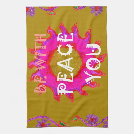 Inspirerend rust zijn met u Vector Design Art Theedoek (Verticaal)