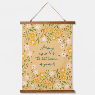 Inspirerend schattige bloemige motivatie muurdecor hangend wandkleed