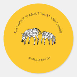 Inspirerend, Schattigee en gelukkige Keniaanse zeb Ronde Sticker