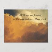 Inspirerend Schrift briefkaart wolken Marcus 9:23 (Voorkant)