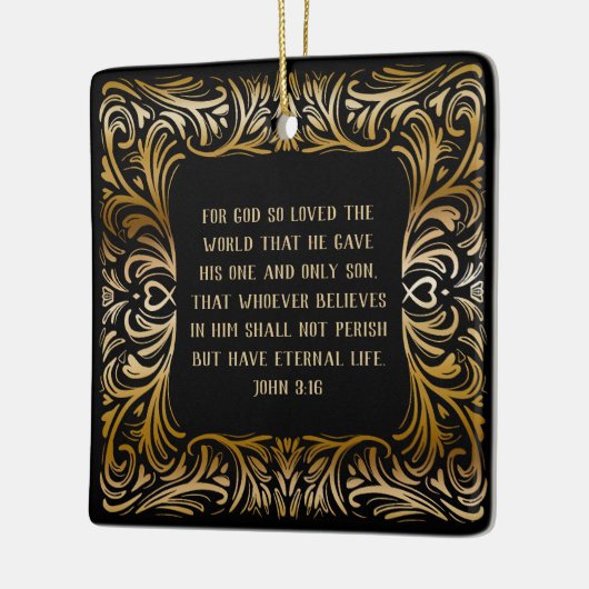 Inspirerend Schrift Johannes 3:16 Kerstgeschenk Keramisch Ornament (Links)