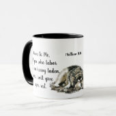 Inspirerend, Schrift, Mattheüs Geef je rust Mok (Voorkant links)