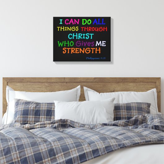 Inspirerend Schrift Verse Wrapped Canvas Print (Insitu (Slaapkamer))