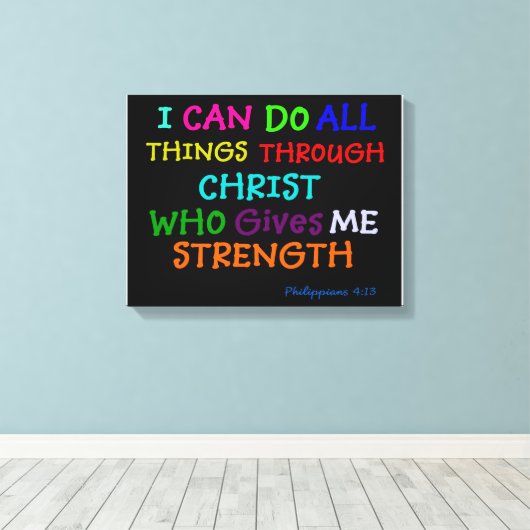 Inspirerend Schrift Verse Wrapped Canvas Print (Insitu (Houten vloer))
