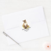 Inspirerend scriptcitaat Cougar Cat Art Ronde Sticker (Envelop)