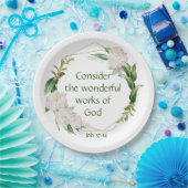 Inspirerend Scriptcitaat Witte Rozen Bloem Papieren Bordje (Feest)