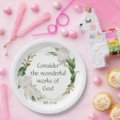 Inspirerend Scriptcitaat Witte Rozen Bloem Papieren Bordje (Feest)