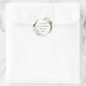Inspirerend Scriptcitaat Witte Rozen Bloem Ronde Sticker (Tas)