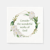 Inspirerend Scriptcitaat Witte Rozen Bloem Servet (Voorkant)