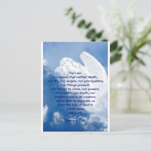 Inspirerend Scriptengel in wolken, Romeinen Briefkaart (Staand voorkant)