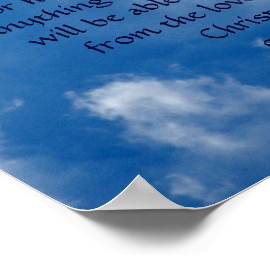 Inspirerend Scriptengel in wolken, Romeinen Poster (Hoek)