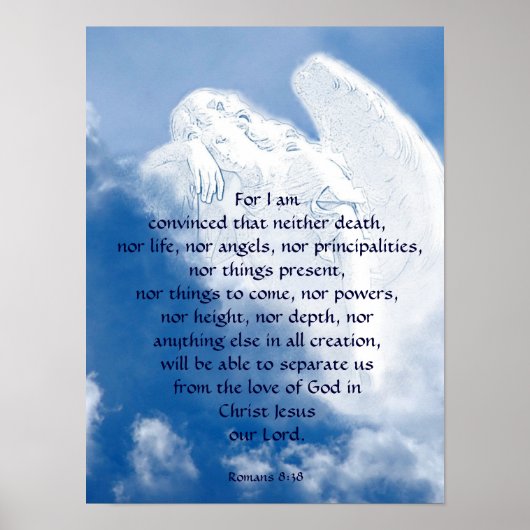 Inspirerend Scriptengel in wolken, Romeinen Poster (Voorkant)