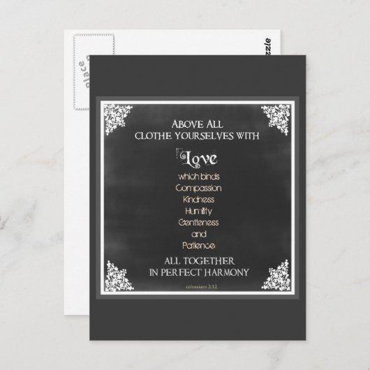 Inspirerend scriptnotering briefkaart (Voorkant / Achterkant)