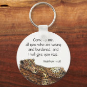 Inspirerend scripts Matthew 11:28 Sleutelhanger (Voorkant)