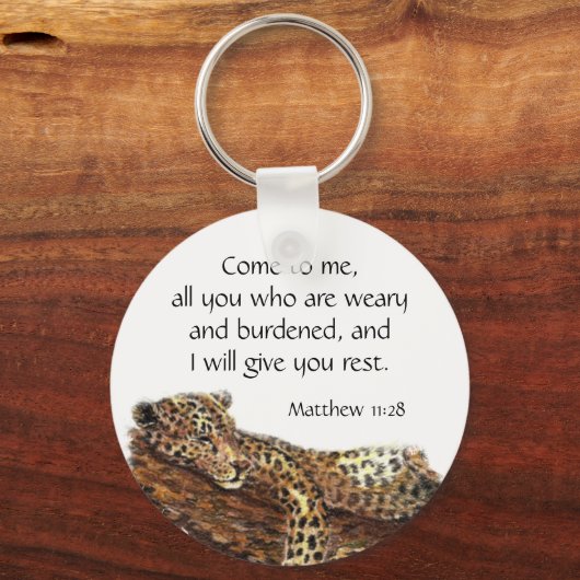 Inspirerend scripts Matthew 11:28 Sleutelhanger (Voorkant)