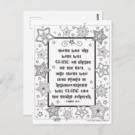 Inspirerend scripts vormen net als sterren kleuren briefkaart (Voorkant / Achterkant)