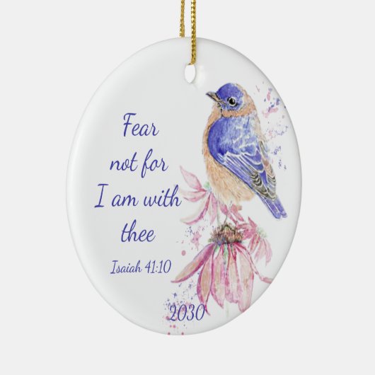 Inspirerend Scripture Isaiah 40:10 Bluebird Keramisch Ornament (Rechts)
