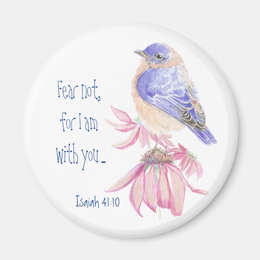 Inspirerend Scripture Isaiah 40:10 Bluebird Magneet (Voorkant)