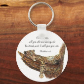 Inspirerend, Scripture, Matthew 11:28, Leopard Sleutelhanger (Voorkant)
