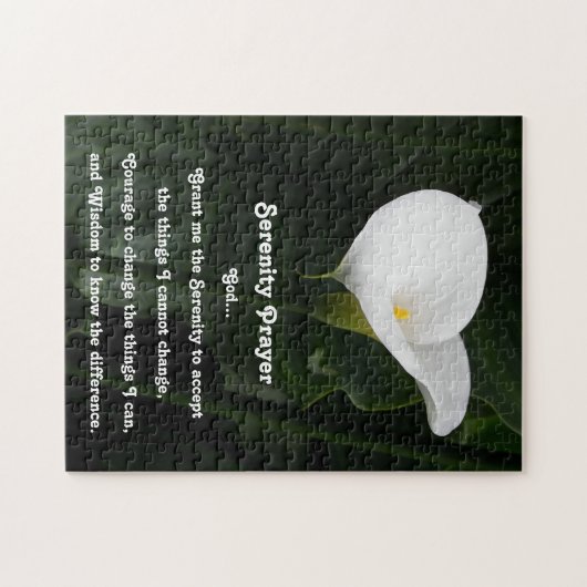 Inspirerend sereniteit gebed Calla Lily Floral Legpuzzel (Horizontaal)