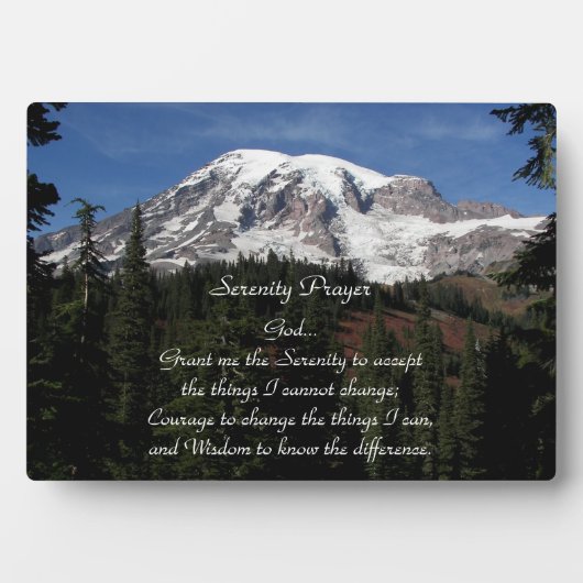 Inspirerend sereniteit gebed Mount Rainier Fotoplaat (voorkant)
