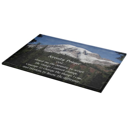Inspirerend sereniteit gebed Mount Rainier Snijplank (Hoek)