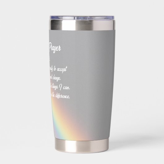 Inspirerend sereniteit gebed regenboog geïsoleerde drinkbeker (Achterkant)