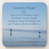 Inspirerend sereniteit gebed strandwandelaars bier onderzetter (Voorkant)