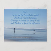 Inspirerend sereniteit gebed strandwandelaars briefkaart (Voorkant)