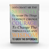 Inspirerend Serenity Prayer Kleurrijke Regenboog Fotoblokken (Voorkant)