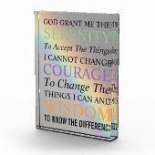 Inspirerend Serenity Prayer Kleurrijke Regenboog Fotoblokken (Rechts)