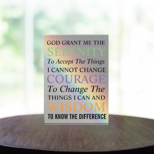 Inspirerend Serenity Prayer Kleurrijke Regenboog Fotoblokken