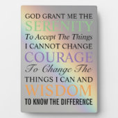 Inspirerend Serenity Prayer Kleurrijke Regenboog Fotoplaat (voorkant)