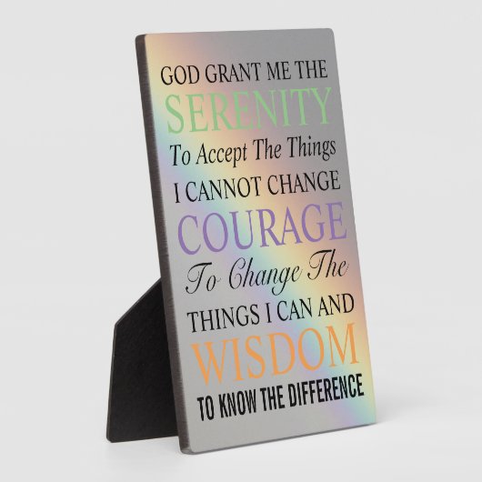 Inspirerend Serenity Prayer Kleurrijke Regenboog Fotoplaat (Zijkant)