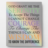 Inspirerend Serenity Prayer Kleurrijke Regenboog Fotoplaat (Voorkant)