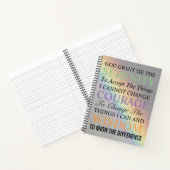 Inspirerend Serenity Prayer Kleurrijke Regenboog Notitieboek (Binnen)