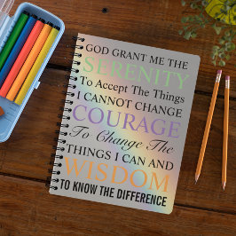 Inspirerend Serenity Prayer Kleurrijke Regenboog Notitieboek