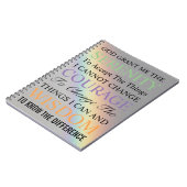 Inspirerend Serenity Prayer Kleurrijke Regenboog Notitieboek (Linkerzijde)