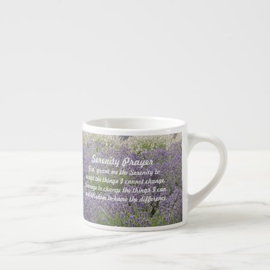 Inspirerend Serenity Prayer Lavendel Tuin Espresso Kop (Rechts)
