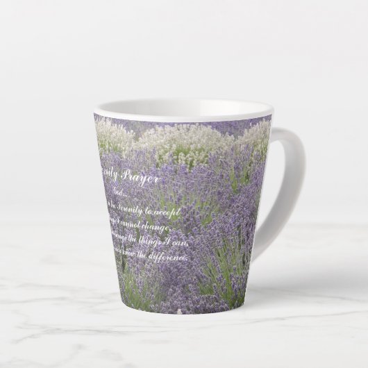 Inspirerend Serenity Prayer Lavendel Tuin Latte Mok (Rechterhoek)