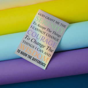 Inspirerend Serenity Prayer Rainbow Blank Kaart