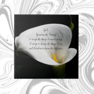 Inspirerend Serenity Prayer Witte Calla Lily Tegeltje