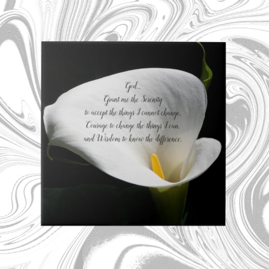 Inspirerend Serenity Prayer Witte Calla Lily Tegeltje