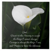 Inspirerend Serenity Prayer Witte Calla Lily Tegeltje (Voorkant)