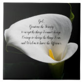 Inspirerend Serenity Prayer Witte Calla Lily Tegeltje (Voorkant)