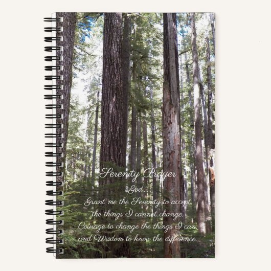Inspirerend Serenity Prayer Zonovergoten Bos Notitieboek (Voorkant)