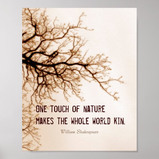 inspirerend Shakespeare natuur citaat sepia Poster (Voorkant)